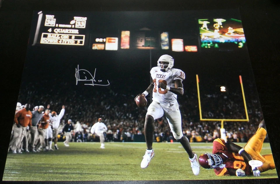 FOTO DE ROSE BOWL 16x20 autografiada firmada por Vince Young de Texas Longhorns JSA Foto 1 de 1