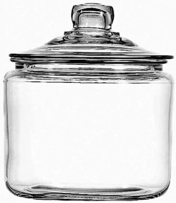 Anchor Hocking ~ 3 Quart ~ Clear Glass ~ Apothecary Jar ~ Canister w/Lid - Image 1 of 4
