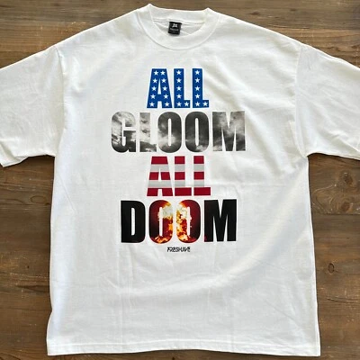 Extremely Rare Vintage New From 2008 Freshjive "All Doom" Men's T-Shirt White - Image 1 of 4