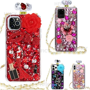 Women Bling Sparkle Diamonds Perfume Bottle Phone Cases For Samsung APPLE LG - Picture 1 of 10
