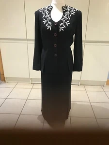 Frank Usher 2 piece Black and White Suit - Picture 1 of 8