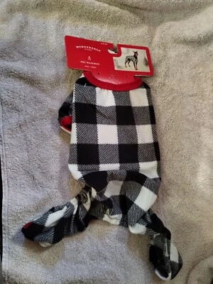 Dog & Cat Buffalo Plaid Check Pajama White/Black Holiday Xmas Target Wondershop - Image 1 of 4