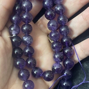 Natürlicher Amethyst Glatt Rund Perlen Größe 10 mm Strang - Amethyst Brasilien - - Bild 1 von 6