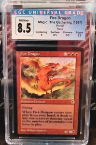 1997 Magic the Gathering Portal Rare Fire Dragon CGC 8.5 Graded - Picture 1 of 2