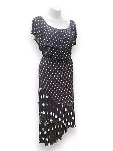 Lane Bryant Womens Short Sleeve Ruffle Polka Dot 22 24 Dress - Picture 1 of 10