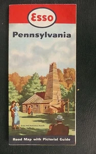 1950 Pennsylvania road map Esso oil gas Drakes oil well Titsville cover - Picture 1 of 2