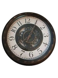 Sterling and Noble Co Large Steampunk No. 9 Wall Clock Gears Plastic 15.5" Bronz