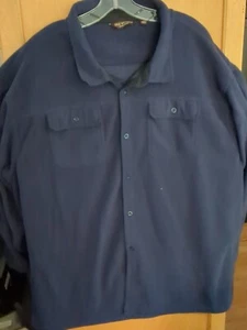 Great Northwest Men's 3XLT Shacket Shirt Jacket Fleece Button-Up Pockets Blue - Picture 1 of 4