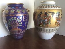 Kaiser Porcelain Vase Scenes From Tomb of Tutankhamun AND a Golden Vase Of Bast