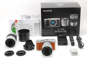 【TOP MINT】FUJIFILM X-A2 Digital Camera Brown FUJINON 16-50mm 50-230mm Lens JAPAN - Picture 1 of 13