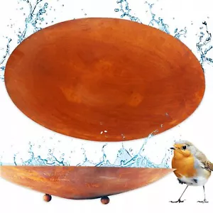 WASSERSPIEGEL IM GARTEN STAHL VOGELTRÄNKE WASSERSCHALE TEICH 57 cm ROST - Bild 1 von 12