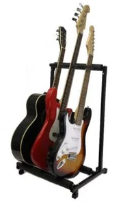 3 GITARRENSTÄNDER - MEHRERE drei INSTRUMENTE Display Rack klappbar gepolstert Organizer - Bild 1 von 1