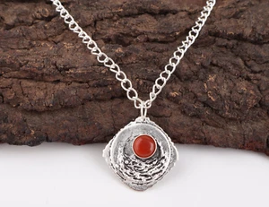 Carnelian Gemstone Statement 925 Sterling Silver Pendant Handmade Jewelry Gifts - Picture 1 of 5