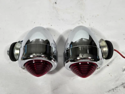 NOS Custom Vintage Motorcycle Bullet Marker Lights, Harley Triumph Honda - Image 1 of 4