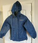Frogg Toggs Blue Hooded Zip Snap Rain Jacket Size Small New