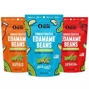 Crunchy Dry Roasted Edamame Beans (Variety Pack), Low Carb Keto Healthy Snacks f - Picture 1 of 18