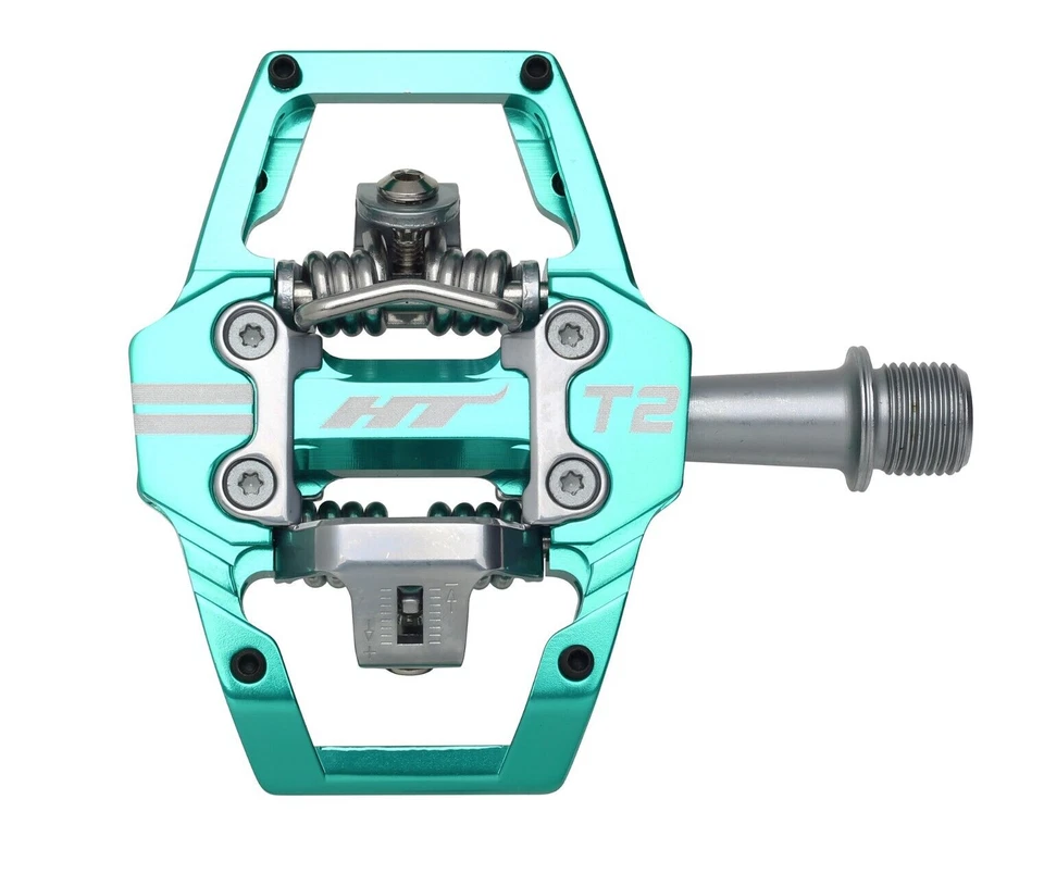 HT Components T2 Clipless Platform MTB Mountain Bike Pedals - Turquoise - Image 1 of 1