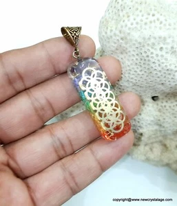 Pendentif Orgone Pierre Naturelle 7 Chakras Agate Guérison Reiki 5G Protection - Photo 1 sur 5