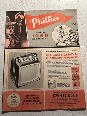 1965 PITTSBURGH PIRATES Philadelphia Phillies Program CLEMENTE Willie Stargell - Image 1 of 4