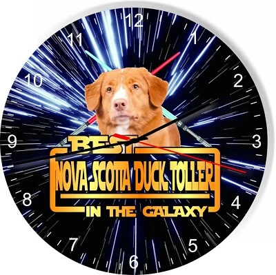 El mejor reloj de sala de estar de cocina estrella espacial Galaxia Perro Pato Toller Nueva Escocia Foto 1 de 4
