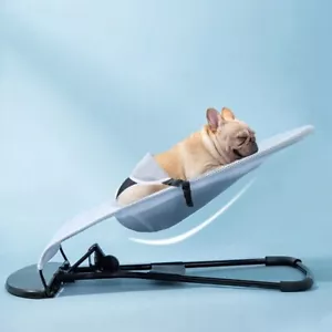 Portable Pet Rocking Chair Folding Bed For Medium-sized Dog Cat Sunbathing Rest - Picture 1 of 15