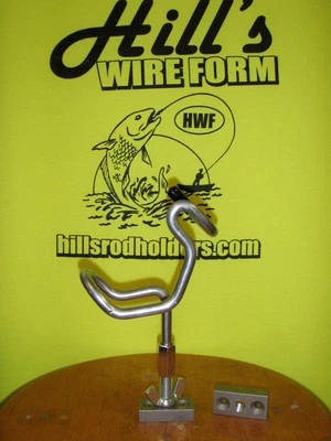 REEL-FISHERMAN Fishing rod holder 45 degree uncoated, 5" stem w/1/2" threads and 2-screw base*