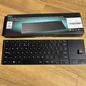 Rii K22 RT721 Wireless Dual Mode Bluetooth and 2.4GHz UK Keyboard with Touchpad - Picture 1 of 1