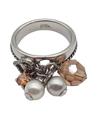 FOSSIL Anello con pietra ornamentale Donna Anello Taglia IT 54 argento-bronzo - Immagine 1 di 4