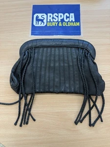 Brandneu ohne Etikett Firetrap Clutch Leder Seil Quaste schwarz - Bild 1 von 7