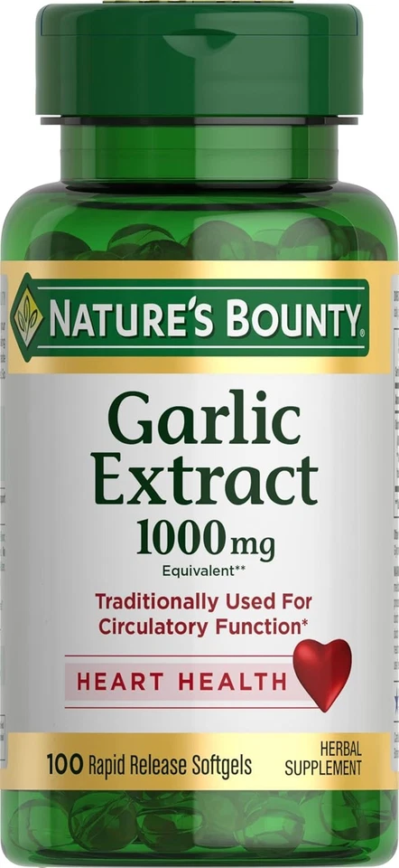 Extracto de ajo Nature’s Bounty, suplemento herbal, 100 unidades (paquete de 1)  Foto 1 de 4