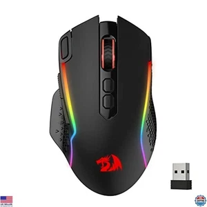 Wireless Gaming Mouse 10000 DPI, RGB Backlit, 8 Macro Buttons, 45-Hour Battery - Picture 1 of 7