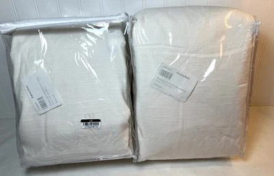 Pottery Barn Emery Linen Curtains 100” x 96” ~ Ivory ~ Light Filtering ~ Pair - Image 1 of 4