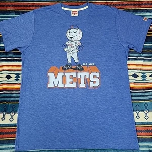 Homage New York Mets Mr. Met T-Shirt Single Stitch Blue Large GUC - Picture 1 of 8