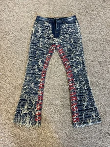 VALABASAS JEANS DENIM STRAPPATO 38 - Foto 1 di 23