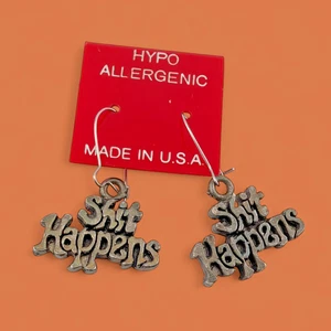 SH*T HAPPENS Vintage 80er oh so kantig Neuheit Ohrringe American Pride B6 - Bild 1 von 4