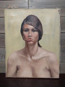 Morton Roberts Öl auf Leinwand Porträt einer Frau - Ruth Reininghaus Akademie 1960 - Bild 1 von 6