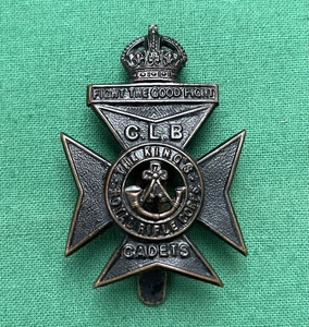 King's Royal Rifle Corps, Cadets/Church Lads British Military Army Cap Badge - Foto 1 di 8