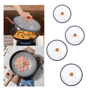 Pan Lid Steam Vent Clear Portable Cookware Cover for Stockpot Milk Pot Wok - Picture 1 of 29