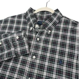 Polo Ralph Lauren Shirt Men XL Green White Black Red Tartan Plaid Classic Preppy - Picture 1 of 13