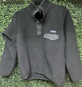 Patagonia Womens Small Black Synchilla Snap-T Pullover Fleece Jacket USA - Picture 1 of 8