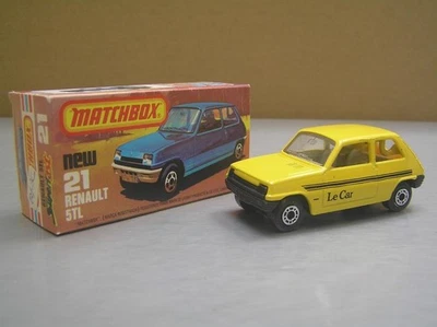 Matchbox Superfast MB21 Renault 5TL Yellow with Matte Black Base NMIB+ - Image 1 of 4