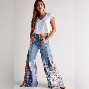 Jeans donna Free People 26 pezzi cortez gamba larga usati in ottime condizioni - Foto 1 di 9