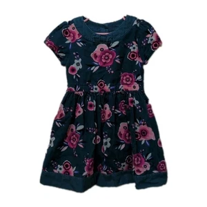 Gymboree 5T Girls Dress Toddler Teal Pink Floral Soft Corduroy - Picture 1 of 6