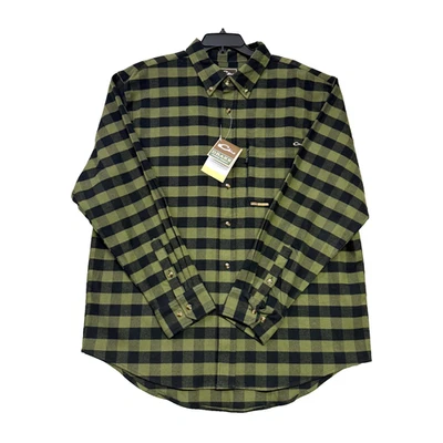 Camisa Drake Para Hombres XL Franela Búfalo Cuadros Verde Negra LS Exterior Informal NUEVA CON ETIQUETAS NUEVA Foto 1 de 4