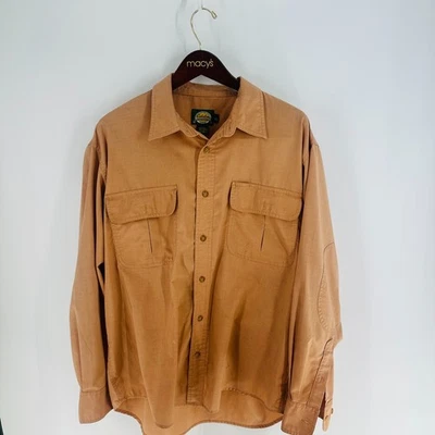 Vintage Cabela's Outfitters Outdoor Gear Hunting Button-Up Shirt Camel Size L - Image 1 of 4