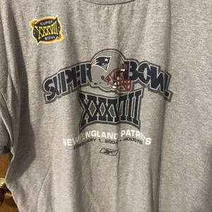 Vintage Superbowl 38 2004 Reebok Shirt XL grau New England Patriots Kurzarm - Bild 1 von 7