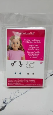 Pendientes American Girl Doll Estrellas y Aros 2015 Retirados 2 Juegos Tachuelas 2 Colgantes Foto 1 de 2