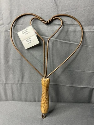 Antique Double Heart Rug Or Clothes Beater 13" - Image 1 of 4