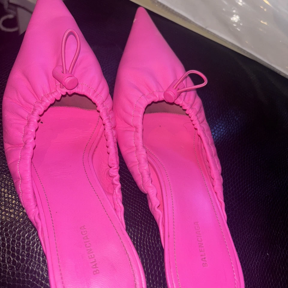 Balenciaga Hot Pink Kitten Heel Pointed Toe - Image 1 of 4