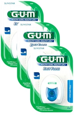 GUM SUNSTAR GUM Easy FLoss Zahnseide 30m Teflon dünne gewachste Zahnseide